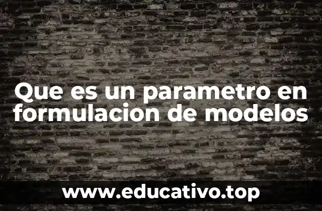 Que es un parametro en formulacion de modelos