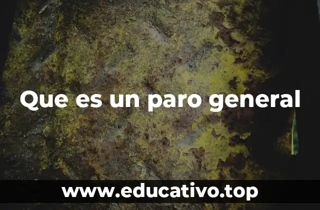 Que es un paro general