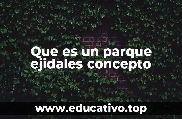 Que es un parque ejidales concepto