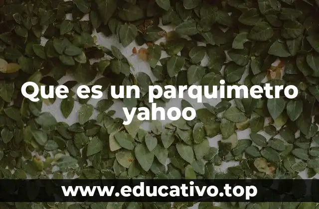 Que es un parquimetro yahoo