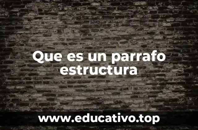 Que es un parrafo estructura