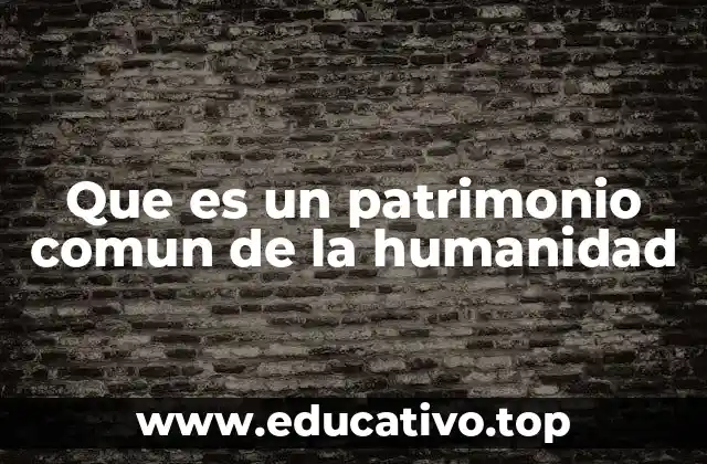 Que es un patrimonio comun de la humanidad