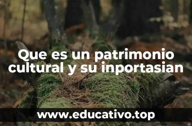 Que es un patrimonio cultural y su inportasian