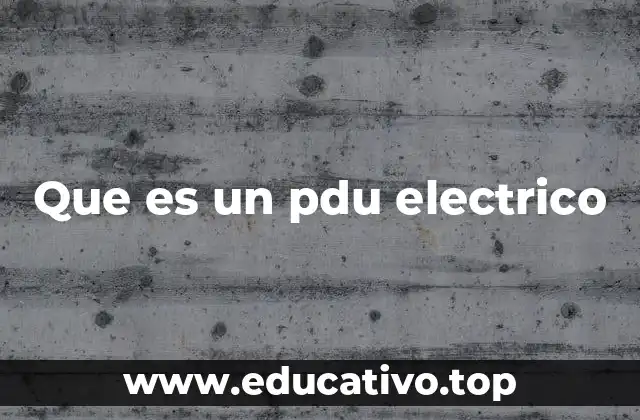 Que es un pdu electrico