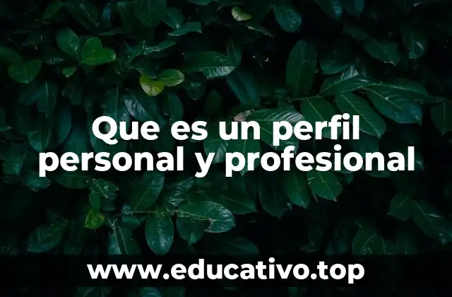 Que es un perfil personal y profesional