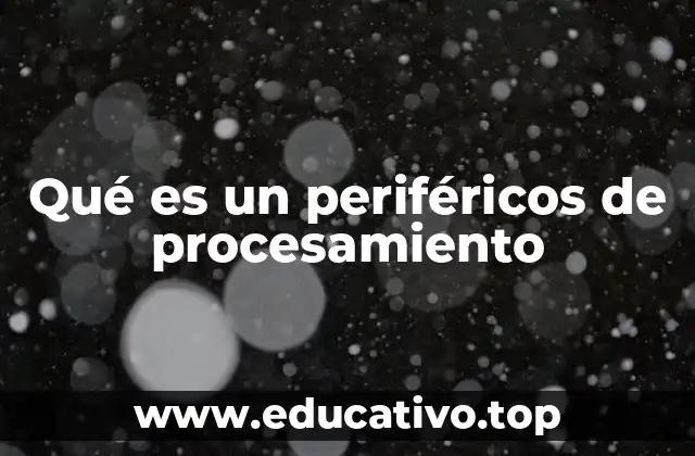 Qué es un periféricos de procesamiento