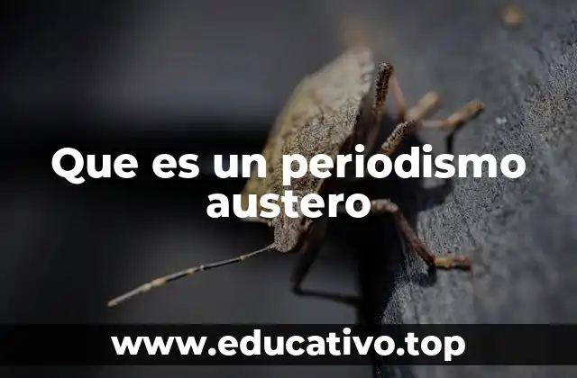 Que es un periodismo austero