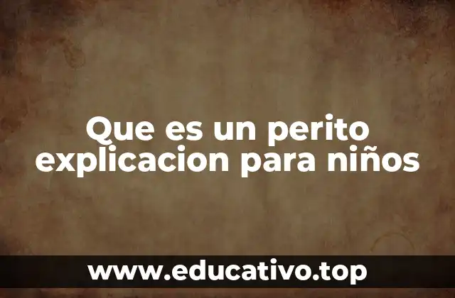 Que es un perito explicacion para niños