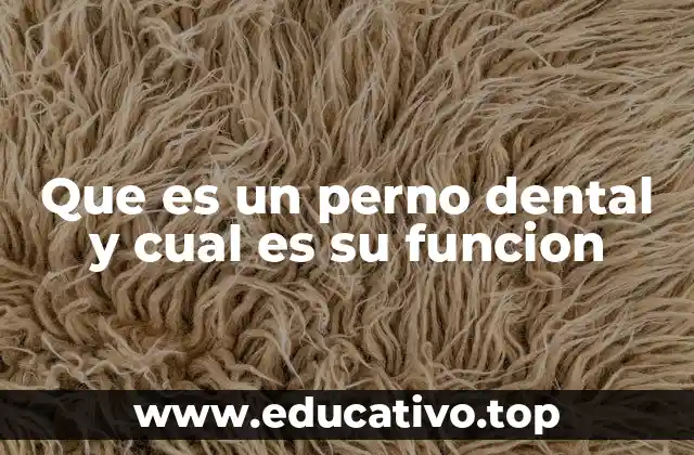 Que es un perno dental y cual es su funcion