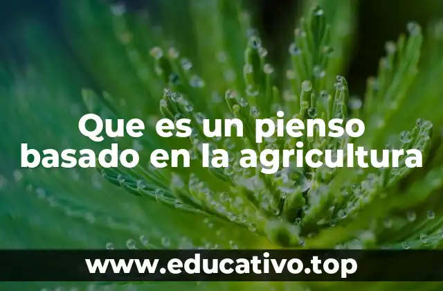 Que es un pienso basado en la agricultura
