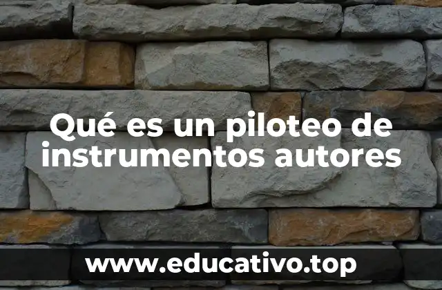 Qué es un piloteo de instrumentos autores