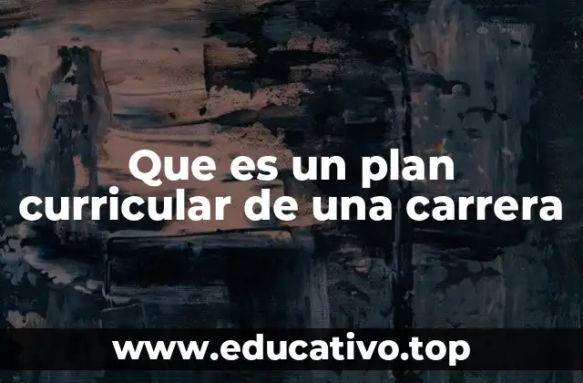 Que es un plan curricular de una carrera