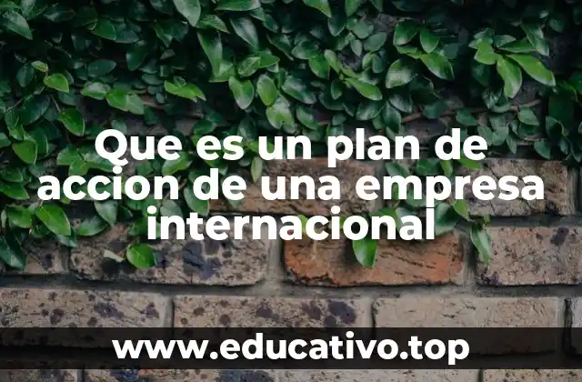 Que es un plan de accion de una empresa internacional
