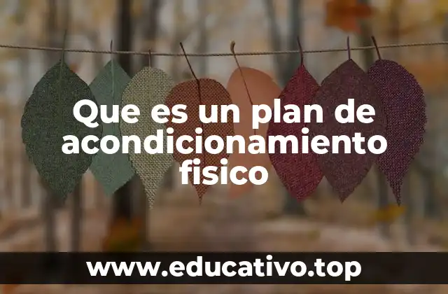 Que es un plan de acondicionamiento fisico