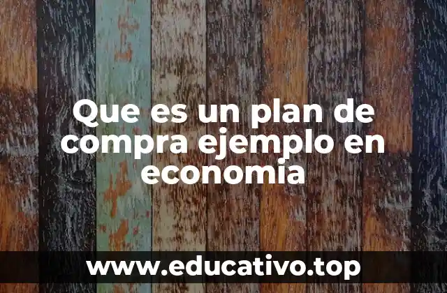 Que es un plan de compra ejemplo en economia