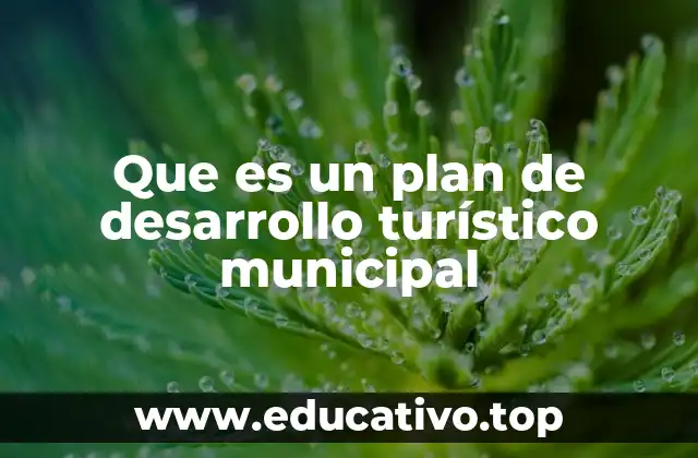 Que es un plan de desarrollo turístico municipal