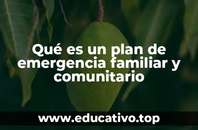 Qué es un plan de emergencia familiar y comunitario