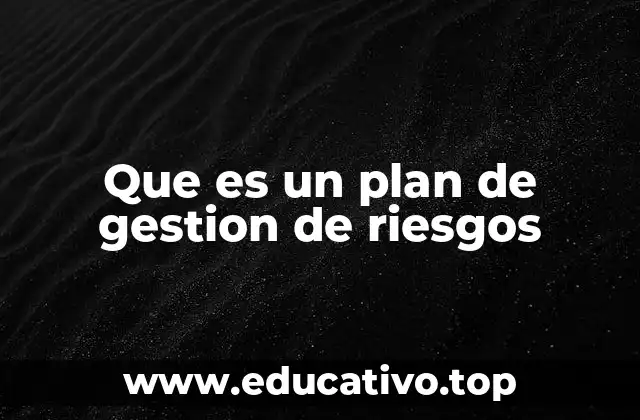 Que es un plan de gestion de riesgos