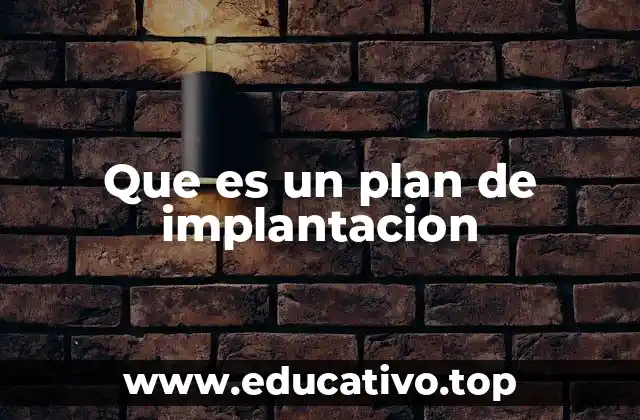 Que es un plan de implantacion