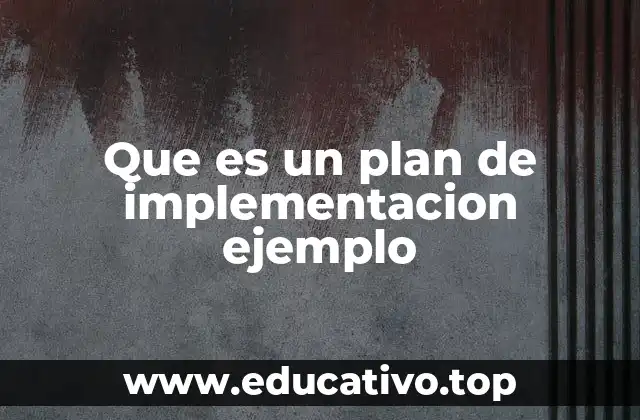 Que es un plan de implementacion ejemplo