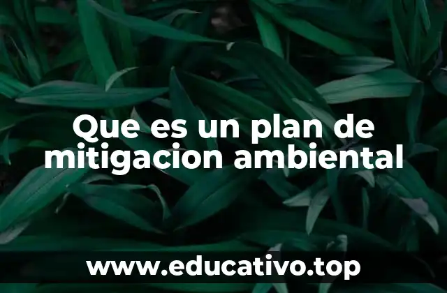 Que es un plan de mitigacion ambiental