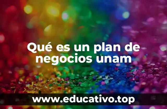 Qué es un plan de negocios unam