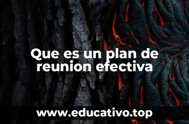 Que es un plan de reunion efectiva