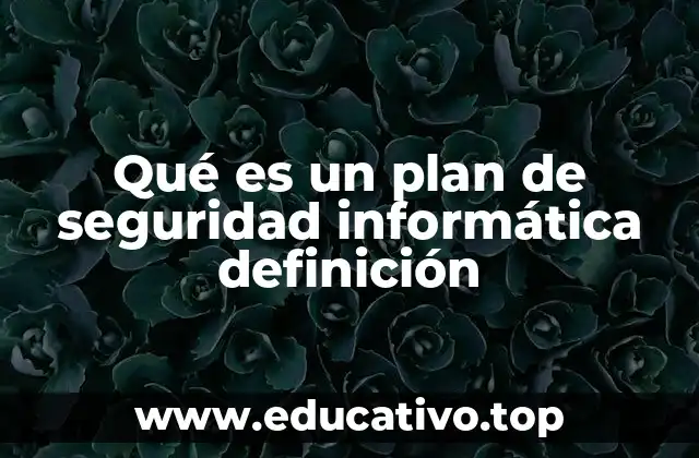 Qué es un plan de seguridad informática definición