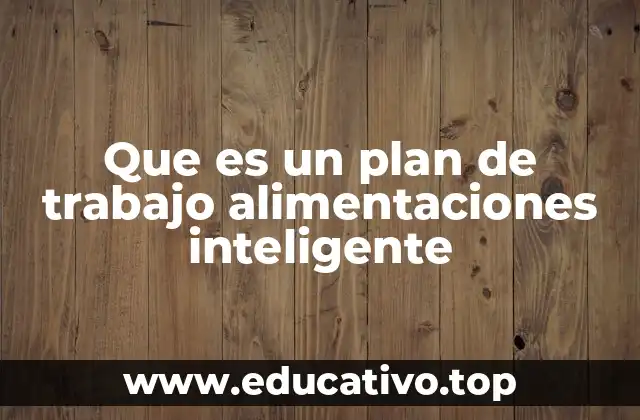 Que es un plan de trabajo alimentaciones inteligente