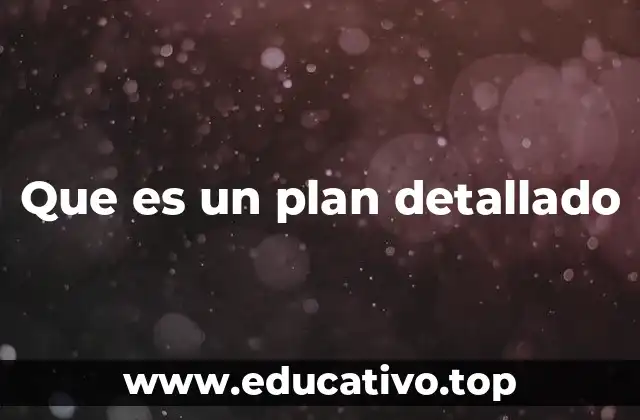 Que es un plan detallado