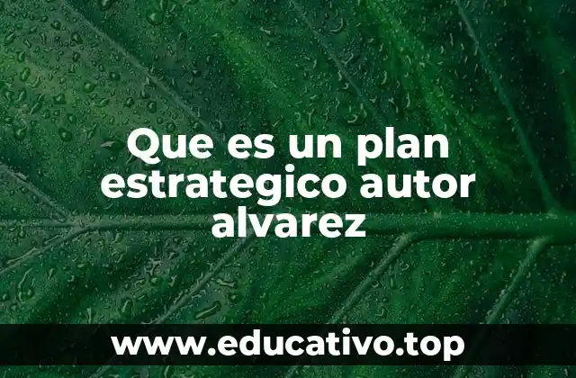 Que es un plan estrategico autor alvarez