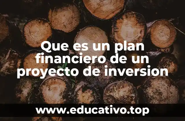 Que es un plan financiero de un proyecto de inversion