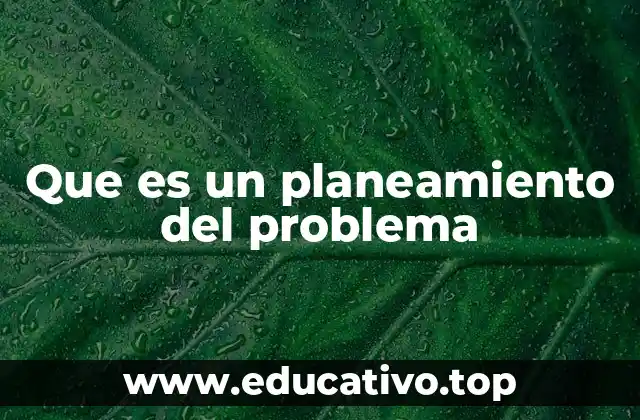 Que es un planeamiento del problema