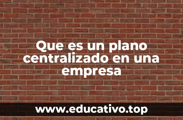 Que es un plano centralizado en una empresa