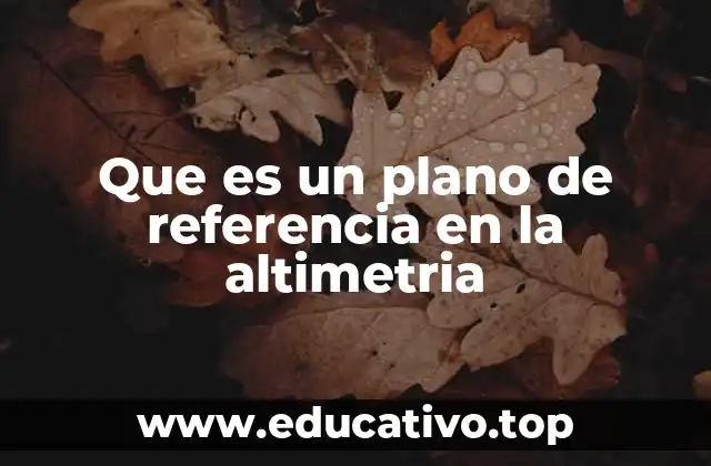 Que es un plano de referencia en la altimetria