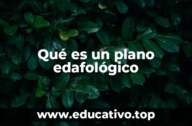 Qué es un plano edafológico