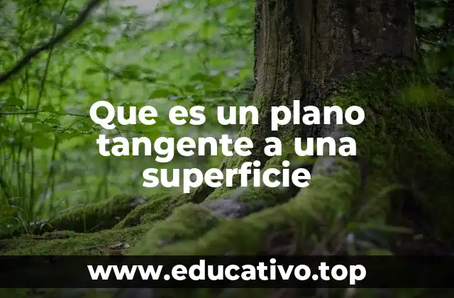Que es un plano tangente a una superficie