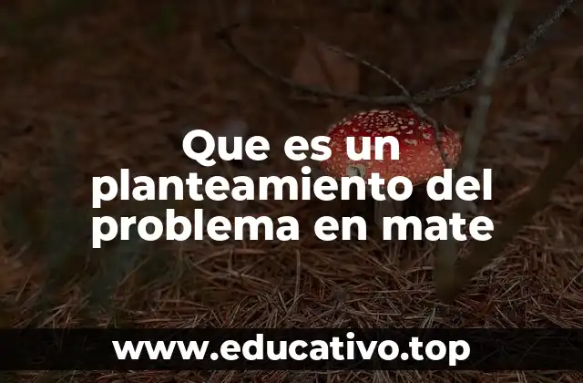 Que es un planteamiento del problema en mate
