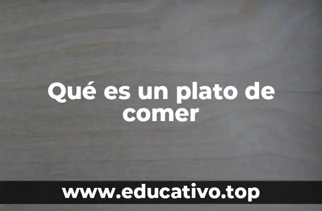 Qué es un plato de comer