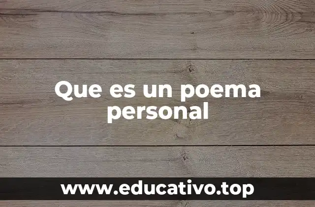 Que es un poema personal