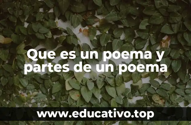 Que es un poema y partes de un poema