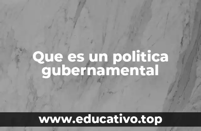 Que es un politica gubernamental