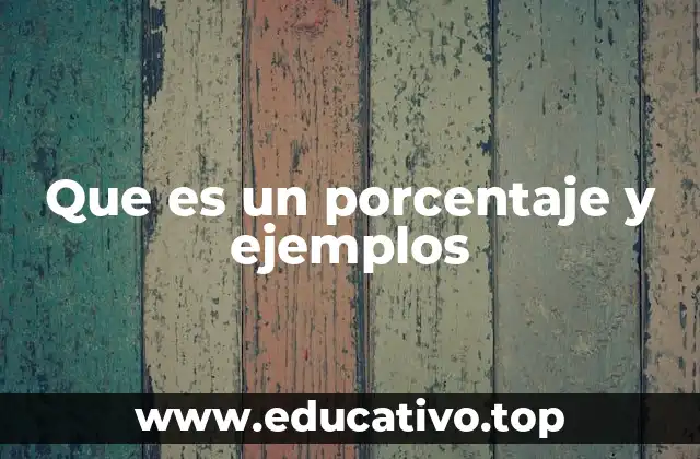 Que es un porcentaje y ejemplos