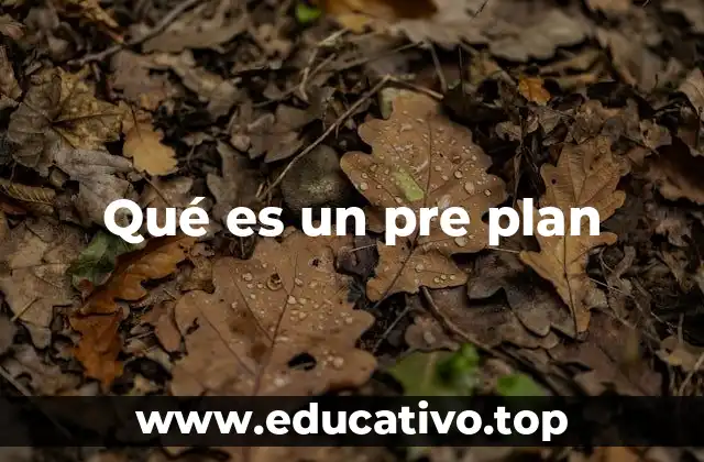 Qué es un pre plan