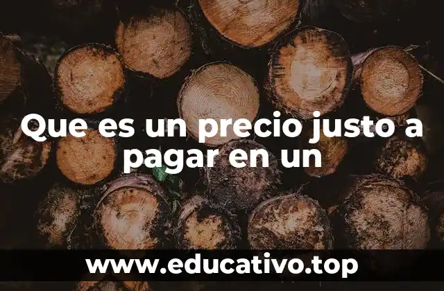 Que es un precio justo a pagar en un