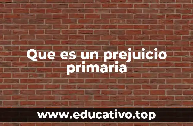 Que es un prejuicio primaria