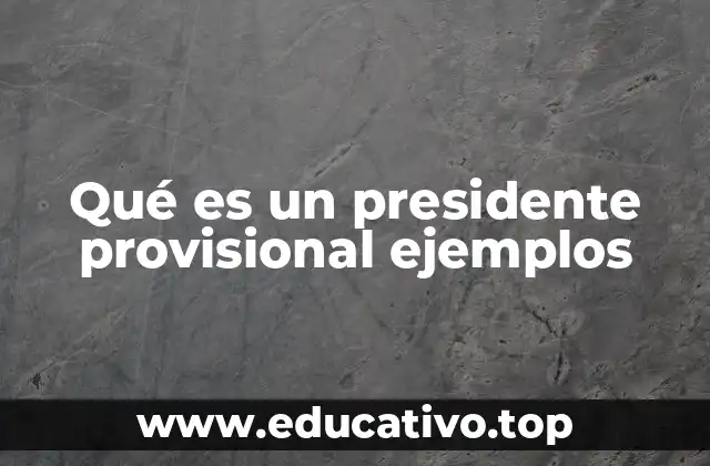 Qué es un presidente provisional ejemplos