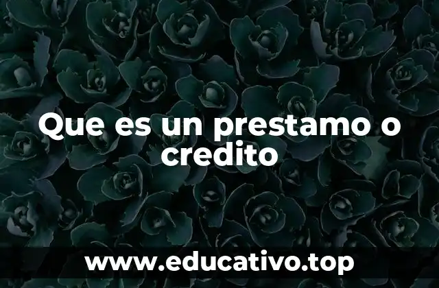 Que es un prestamo o credito