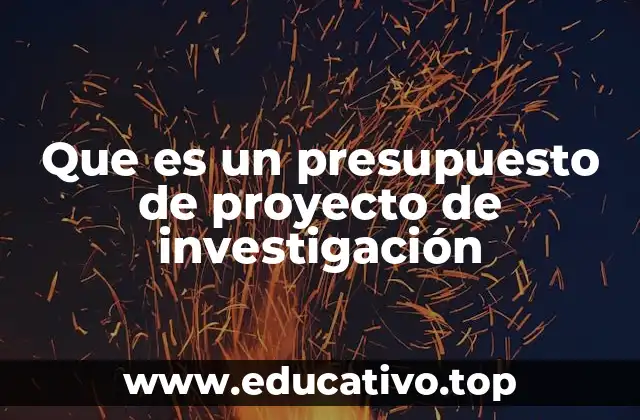 Que es un presupuesto de proyecto de investigación