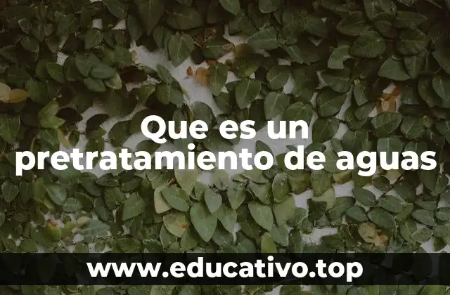 Que es un pretratamiento de aguas